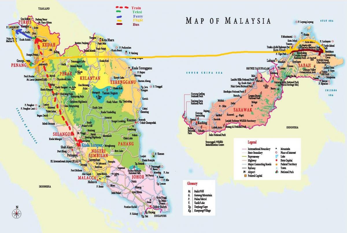 малезија мапата hd