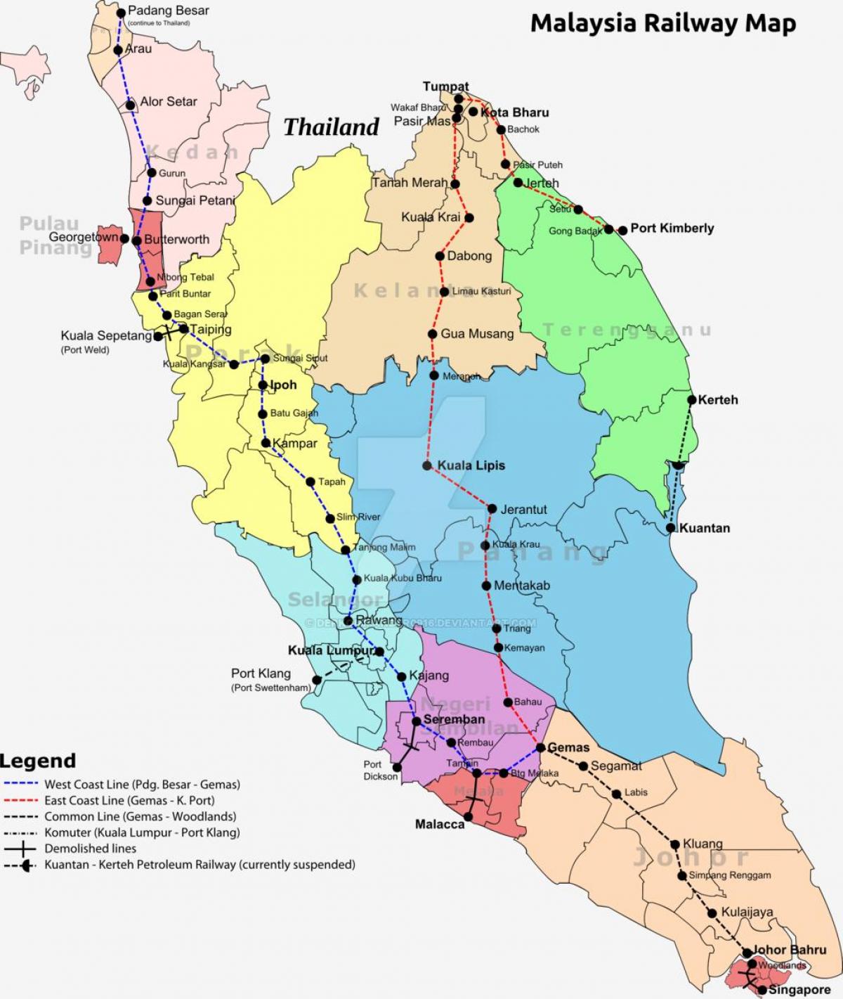 воз карта на малезија