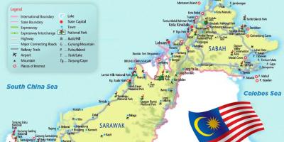 Карта на источна малезија
