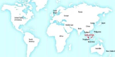 Мапата на светот покажува малезија