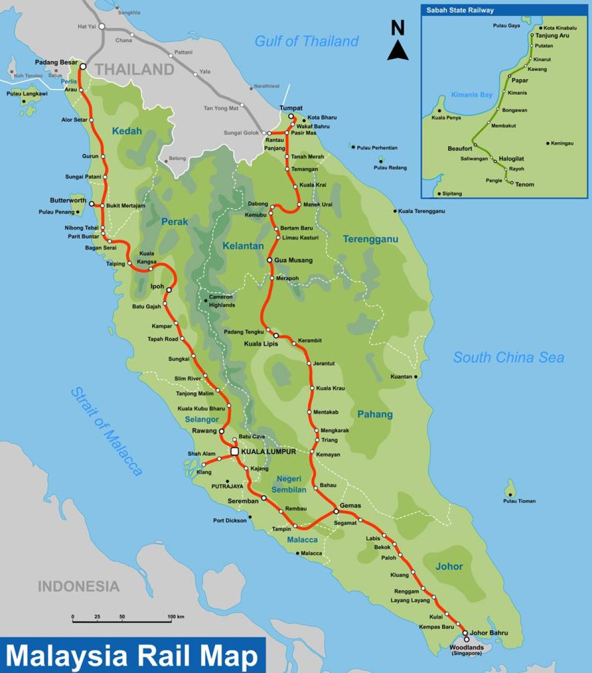 ktm маршрутата на мапата малезија