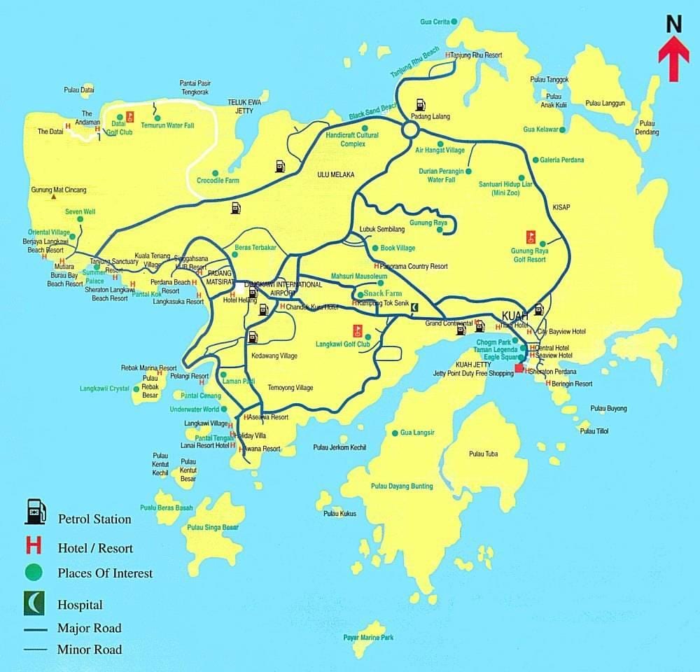 карта на малезија и langkawi