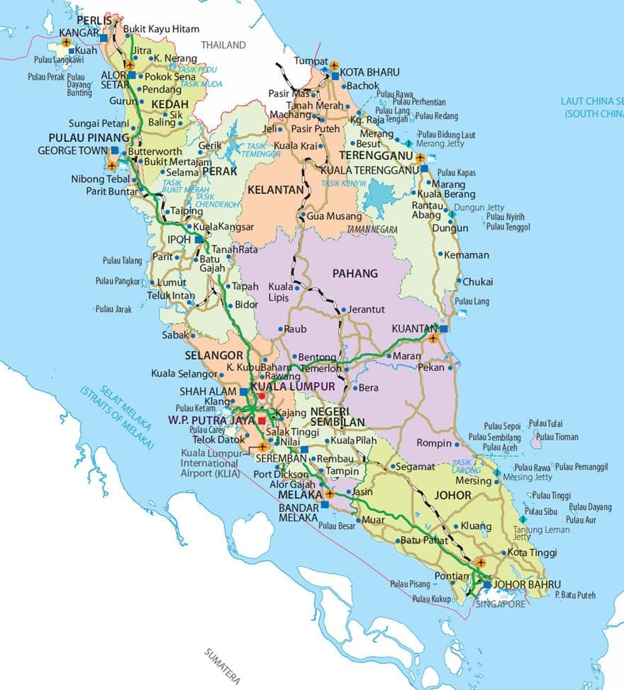 penisular малезија мапа