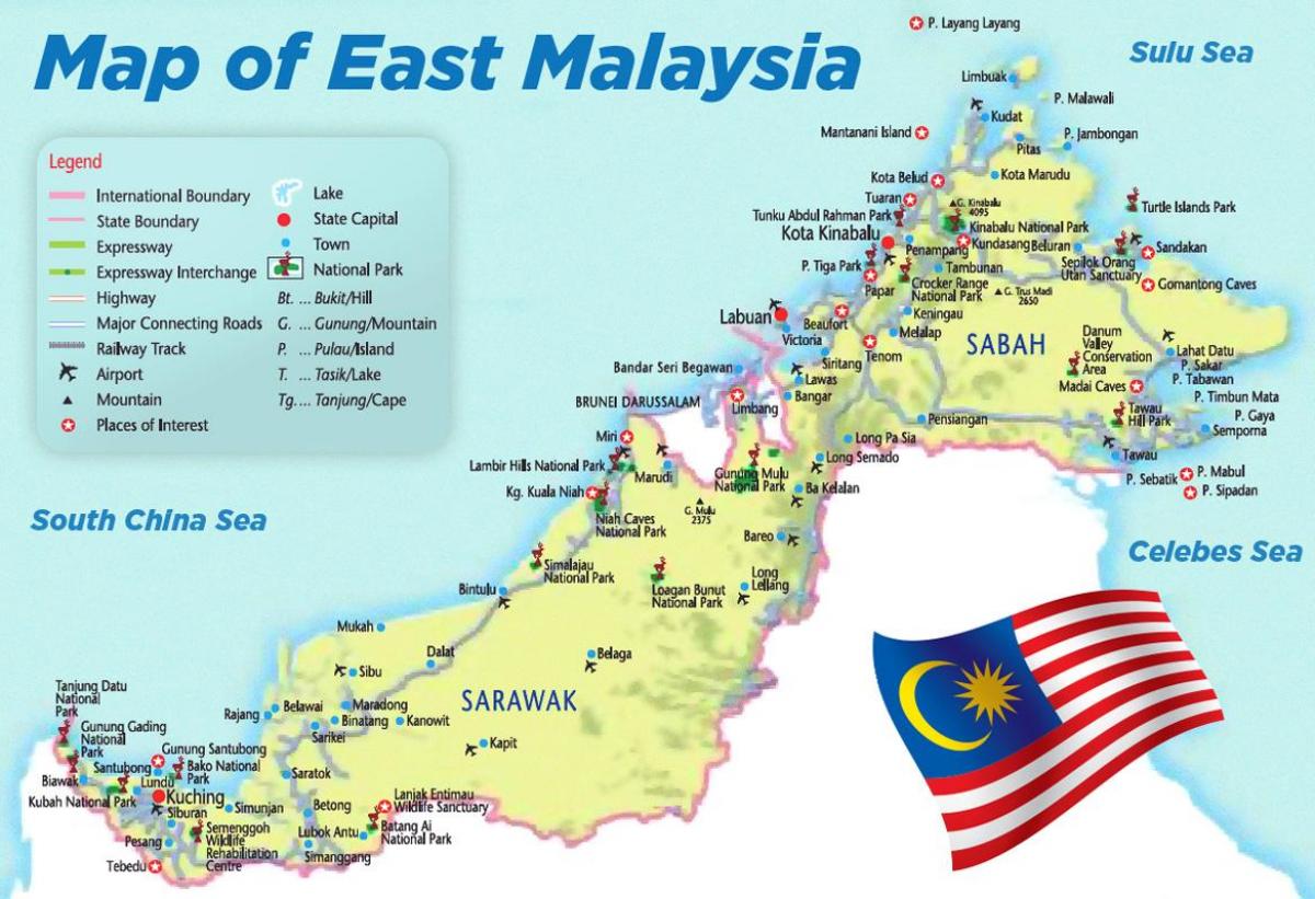 карта на источна малезија