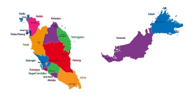 Карта на малезија мапата на слика