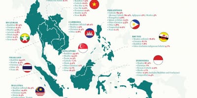 Карта на малезија религија