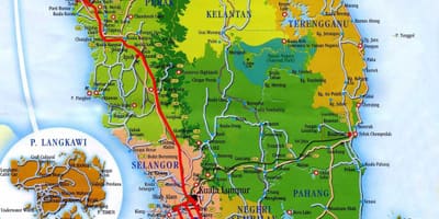 Карта на јужна малезија