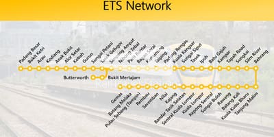 Мапа на етс маршрутата на мапата малезија