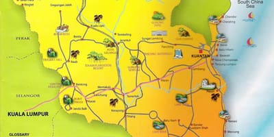Карта на pahang државата малезија