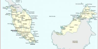 Малезија градови мапа